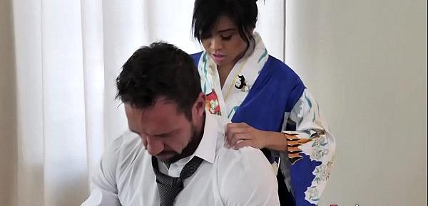  Little teen geisha gets pussy plowed by dong